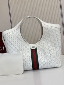 GG original calfskin giglio large tote bag 853971 white