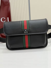 GG original calfskin web trademark small belt bag 867032 black