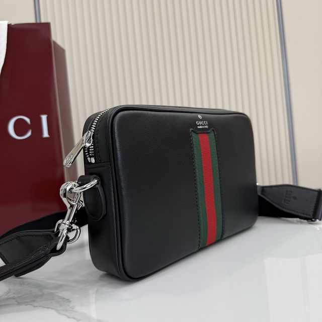 GG original calfskin web trademark small crossbody bag 866982 black