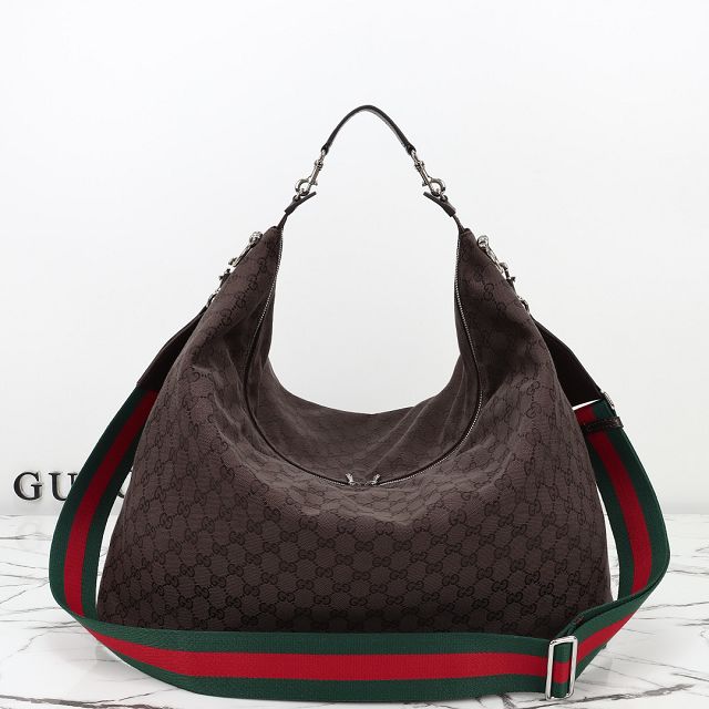 GG original canvas brera large crossbody bag 864485 dark brown