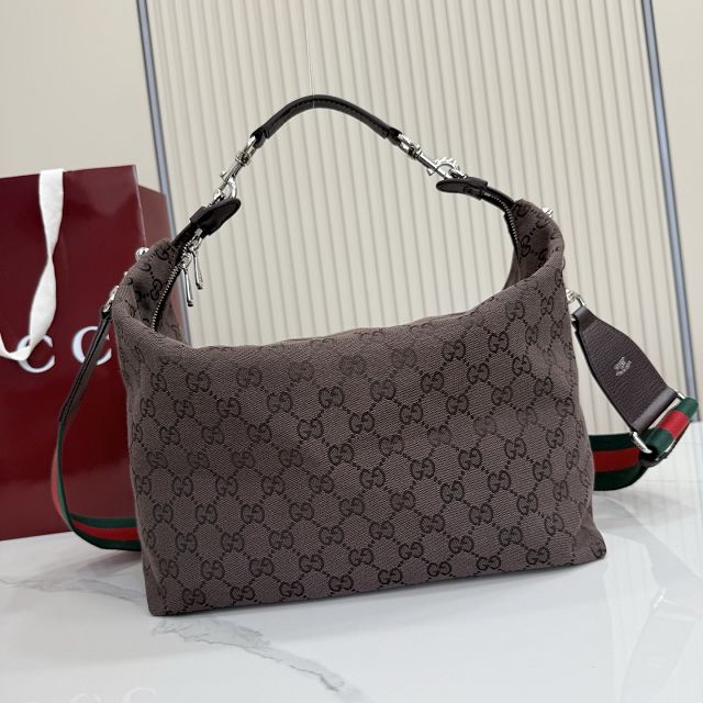 GG original canvas brera medium crossbody bag 866938 dark brown