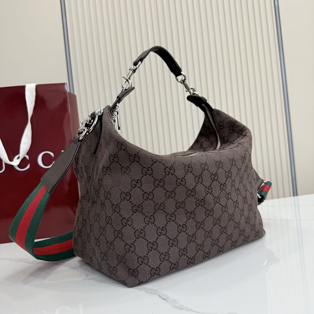 GG original canvas brera medium crossbody bag 866938 dark brown