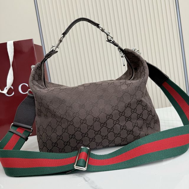 GG original canvas brera medium crossbody bag 866938 dark brown