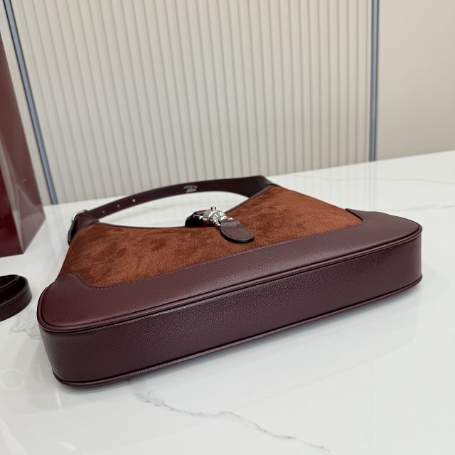 GG original suede jackie 1961 medium shoulder bag 863136 brown