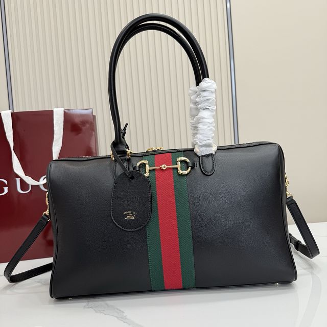 GG original calfskin borsetto large boston bag 866734 black