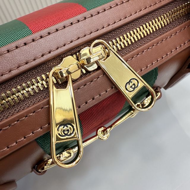 GG original calfskin borsetto large boston bag 866734 brown