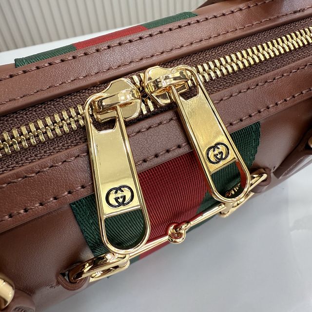 GG original calfskin borsetto medium boston bag 866732 brown