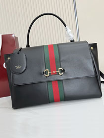 GG original calfskin paparazzo large top handle bag 875019 black