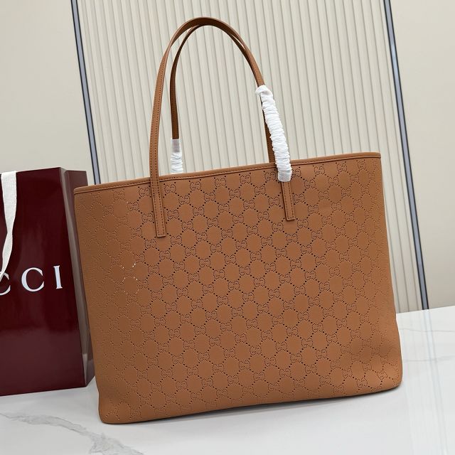 GG original calfskin tribeca large tote bag 874745 brown