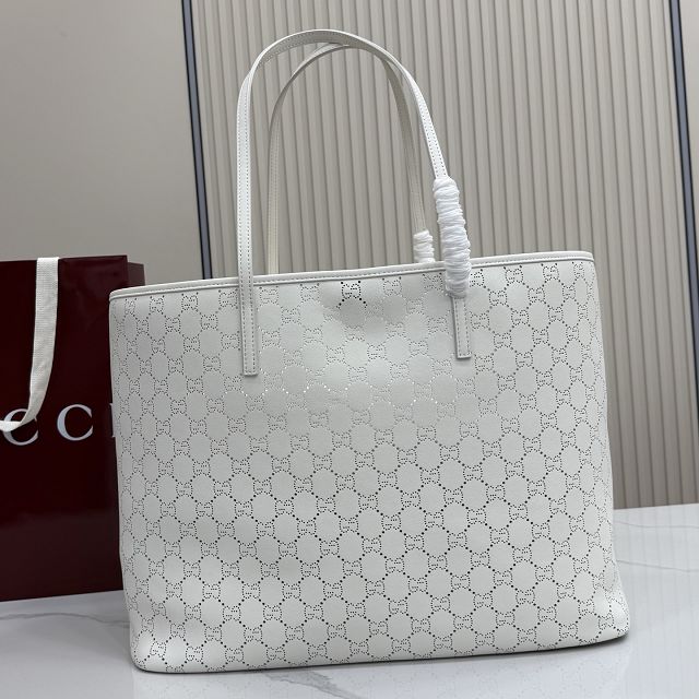 GG original calfskin tribeca large tote bag 874745 white