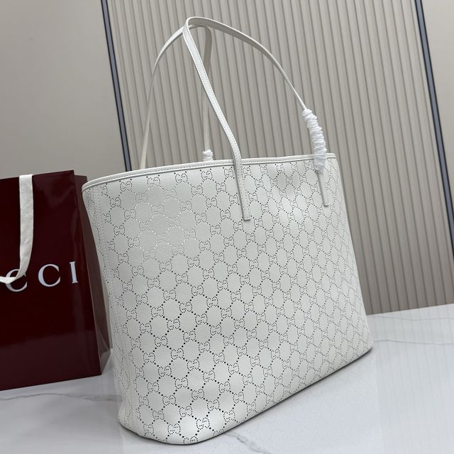 GG original calfskin tribeca large tote bag 874745 white