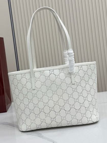 GG original calfskin tribeca small tote bag 875236 white