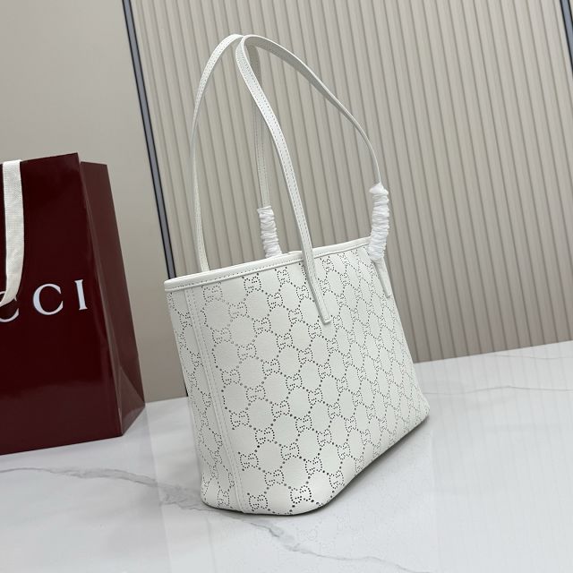 GG original calfskin tribeca small tote bag 875236 white