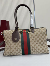 GG original canvas borsetto large boston bag 866734 sand&brown