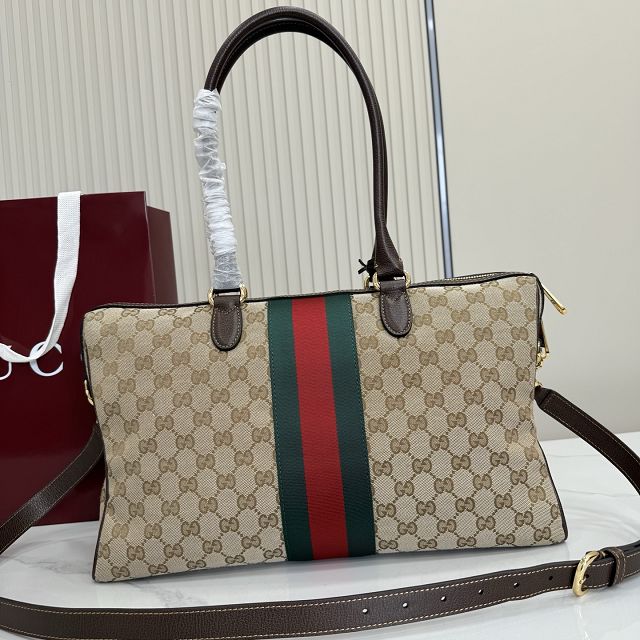 GG original canvas borsetto large boston bag 866734 sand&brown