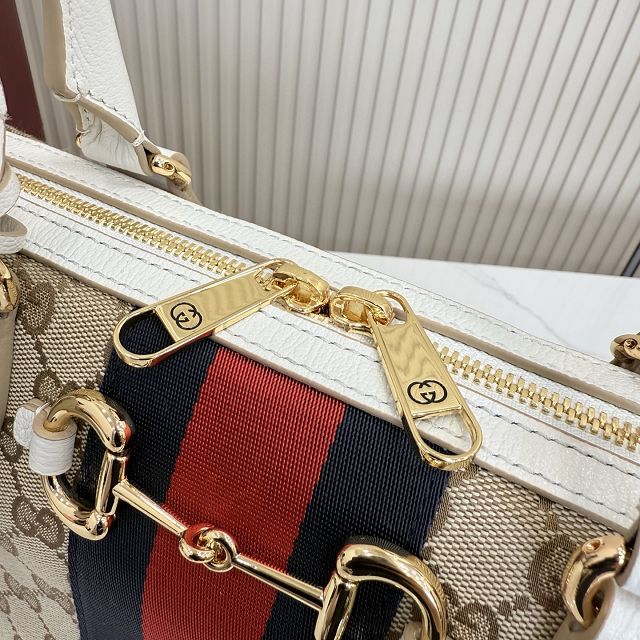 GG original canvas borsetto large boston bag 866734 sand&white