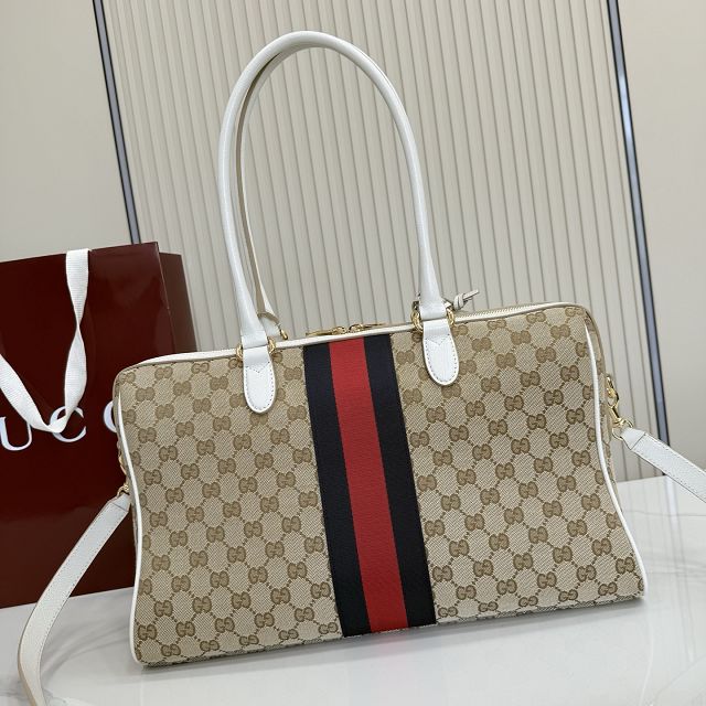 GG original canvas borsetto large boston bag 866734 sand&white