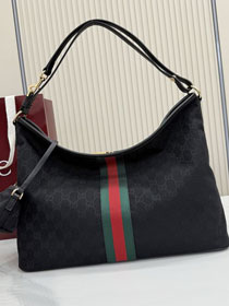 GG original canvas large shoulder bag A008NS black
