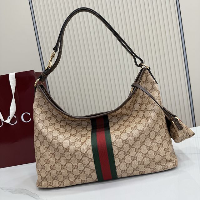 GG original canvas large shoulder bag A008NS sand