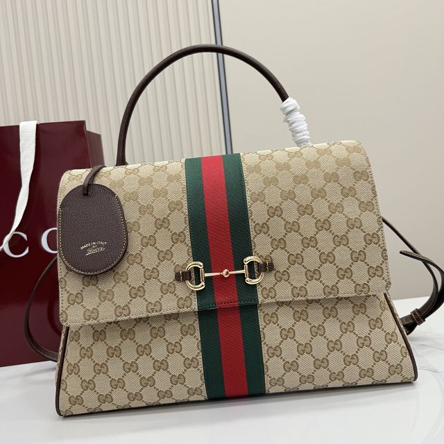 GG original canvas paparazzo large top handle bag 875019 sand&brown
