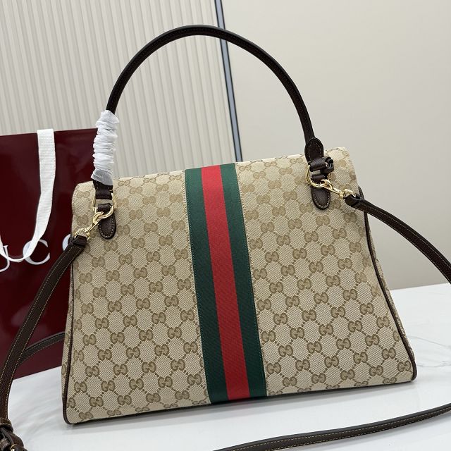 GG original canvas paparazzo large top handle bag 875019 sand&brown