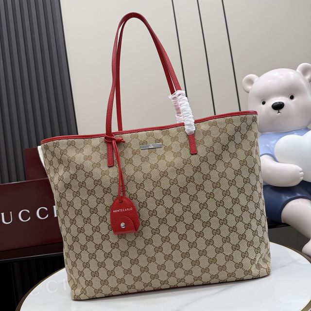 GG original canvas tribeca large tote bag A0034D sand&red