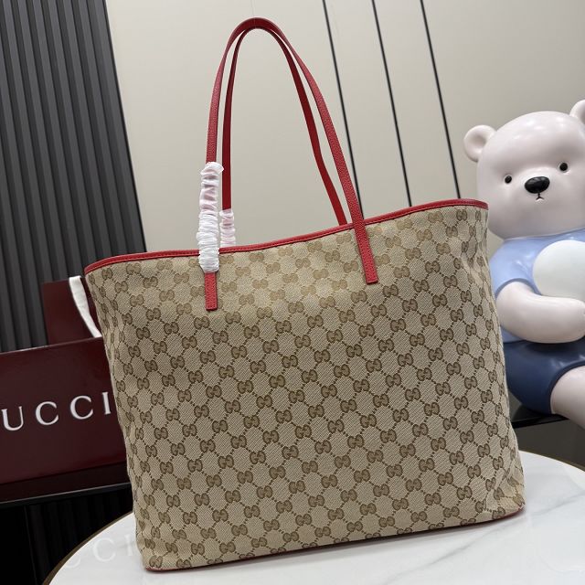 GG original canvas tribeca large tote bag A0034D sand&red