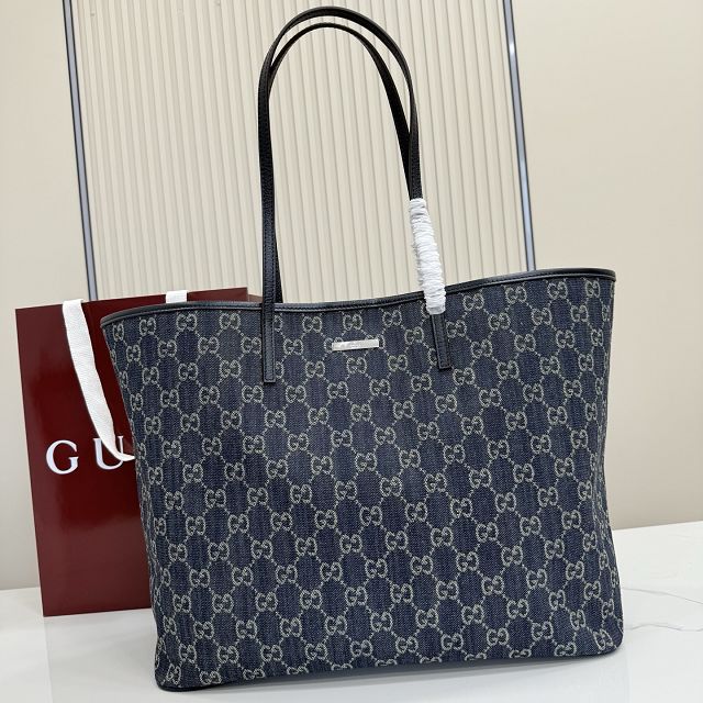 GG original denim tribeca large tote bag 874745 blue 