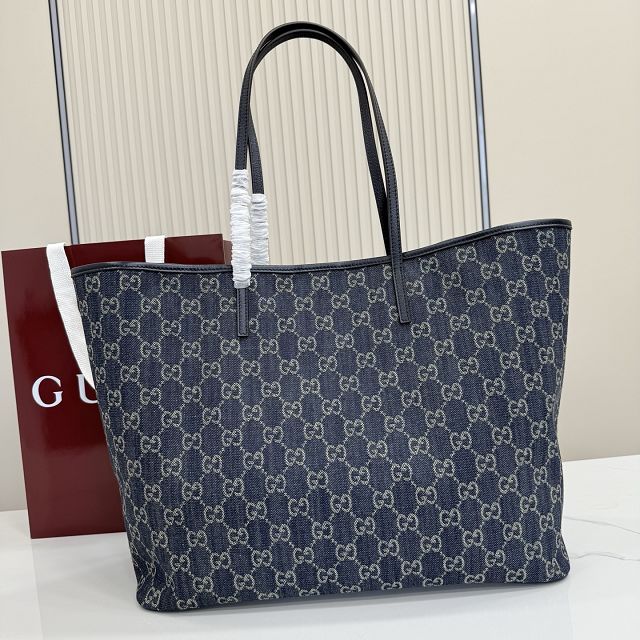 GG original denim tribeca large tote bag 874745 blue 