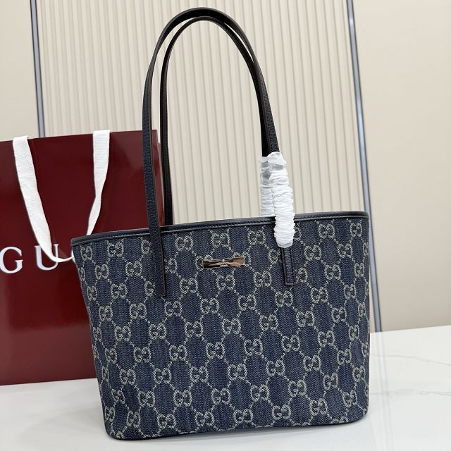 GG original denim tribeca small tote bag 875236 blue 