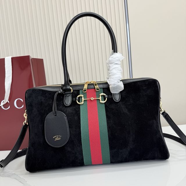 GG original suede borsetto large boston bag 866734 black
