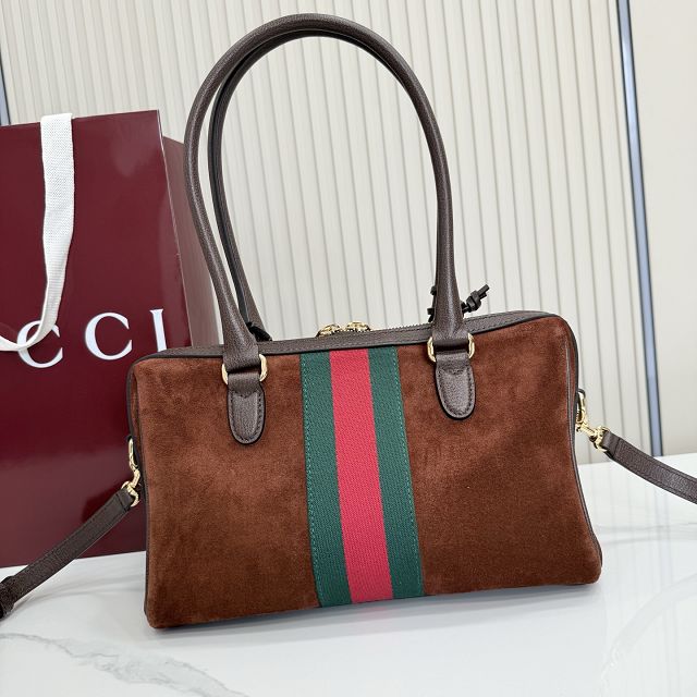 GG original suede borsetto medium boston bag 866732 brown