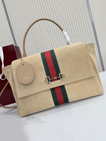 GG original suede paparazzo large top handle bag 875019 sand