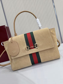 GG original suede paparazzo medium top handle bag 875018 sand