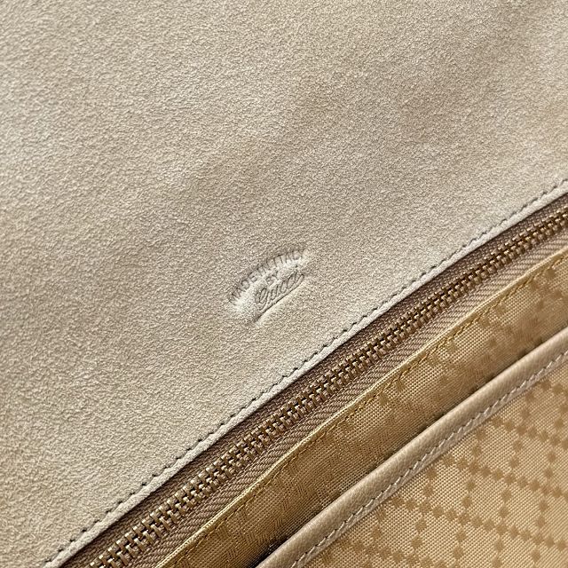 GG original suede paparazzo medium top handle bag 875018 sand
