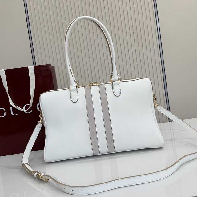 GG original calfskin borsetto large boston bag 866734 white
