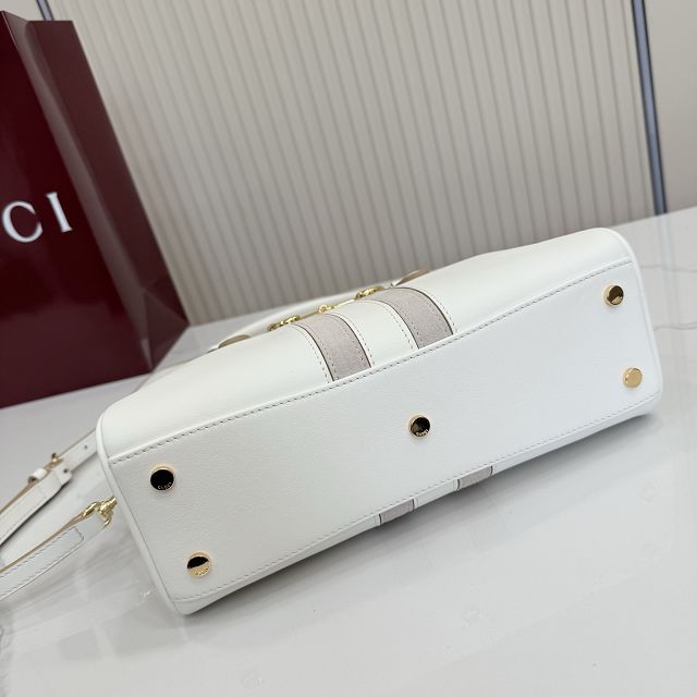 GG original calfskin borsetto medium boston bag 866732 white