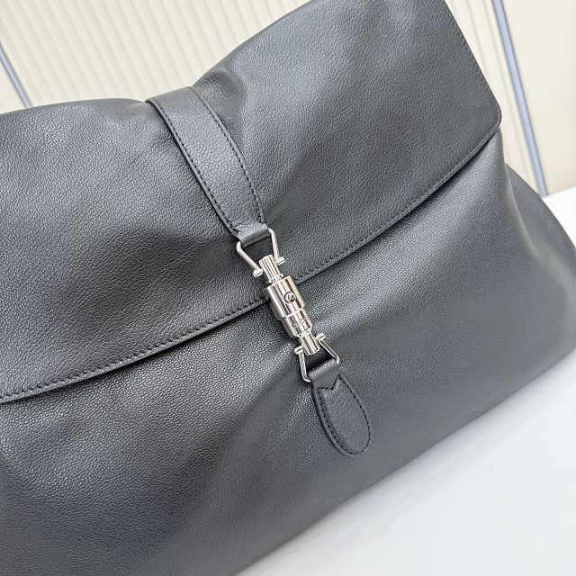 GG original calfskin jackie flap large crossbody bag A005ZI black