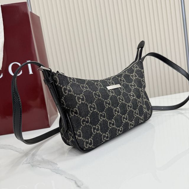 GG original denim lunetta small shoulder bag 874743 black