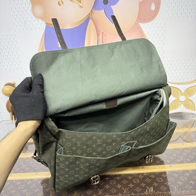 Louis vuitton original denim saumur GM M42313 green