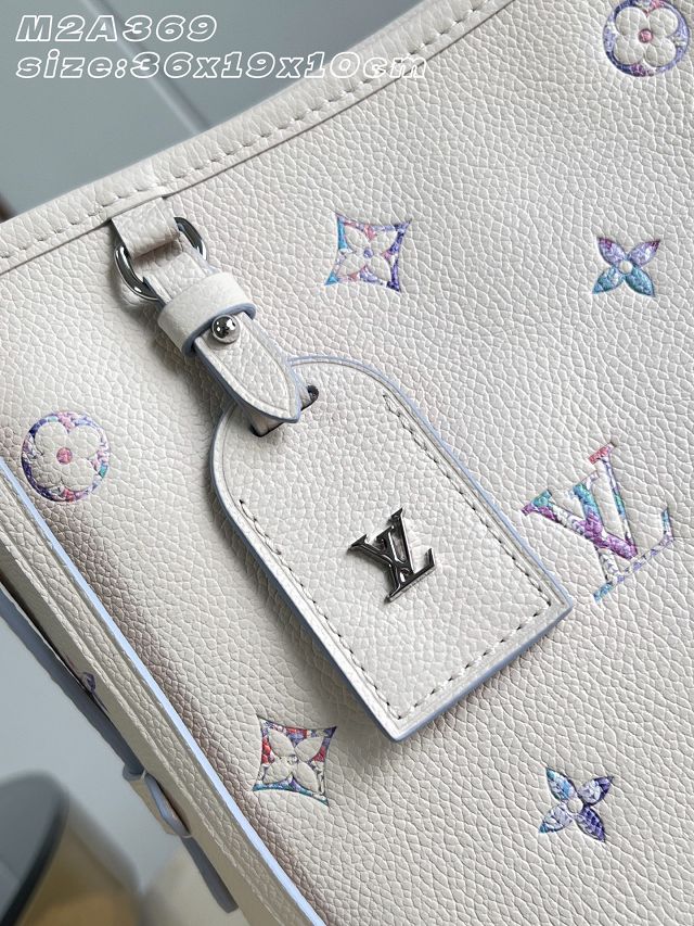 Louis vuitton original calfskin carryall east west M2A369 white&purple