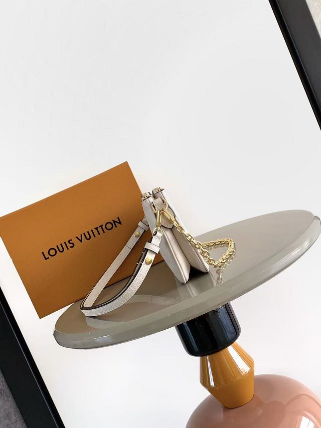 Louis vuitton original calfskin liv pochette M3A838 white
