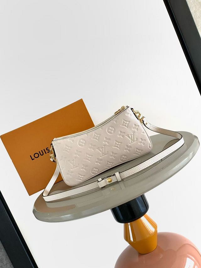 Louis vuitton original calfskin liv pochette M3A838 white