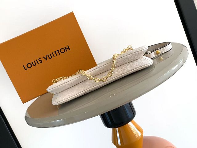 Louis vuitton original calfskin liv pochette M3A838 white