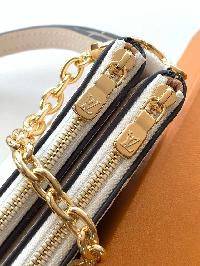 Louis vuitton original calfskin liv pochette M3A838 white