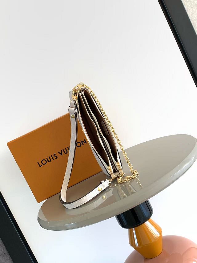 Louis vuitton original calfskin liv pochette M3A838 white