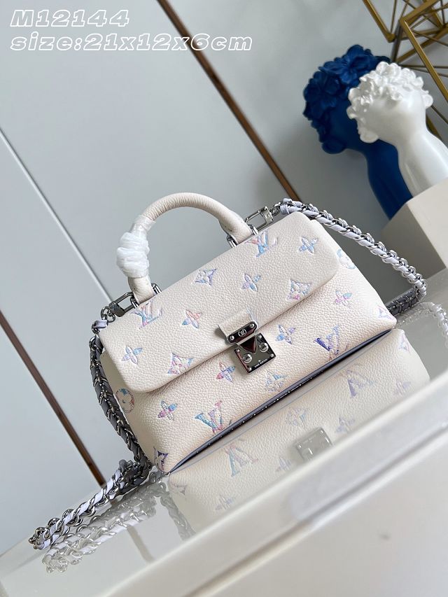 Louis vuitton original calfskin nano madeleine bag M2A374 white&purple