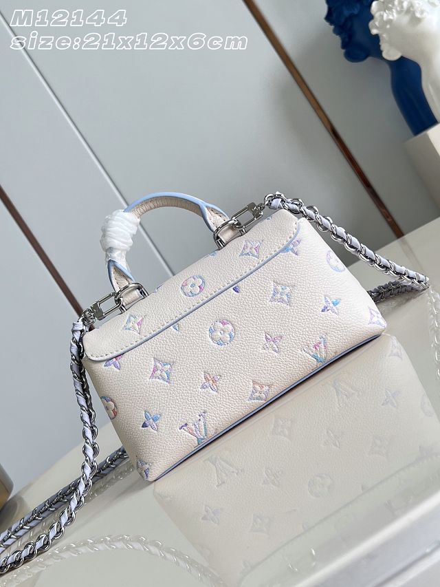 Louis vuitton original calfskin nano madeleine bag M2A374 white&purple