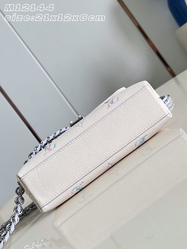 Louis vuitton original calfskin nano madeleine bag M2A374 white&purple