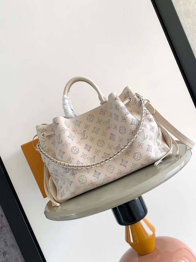Louis vuitton original mahina leather bella tote bag M2A169 white&purple